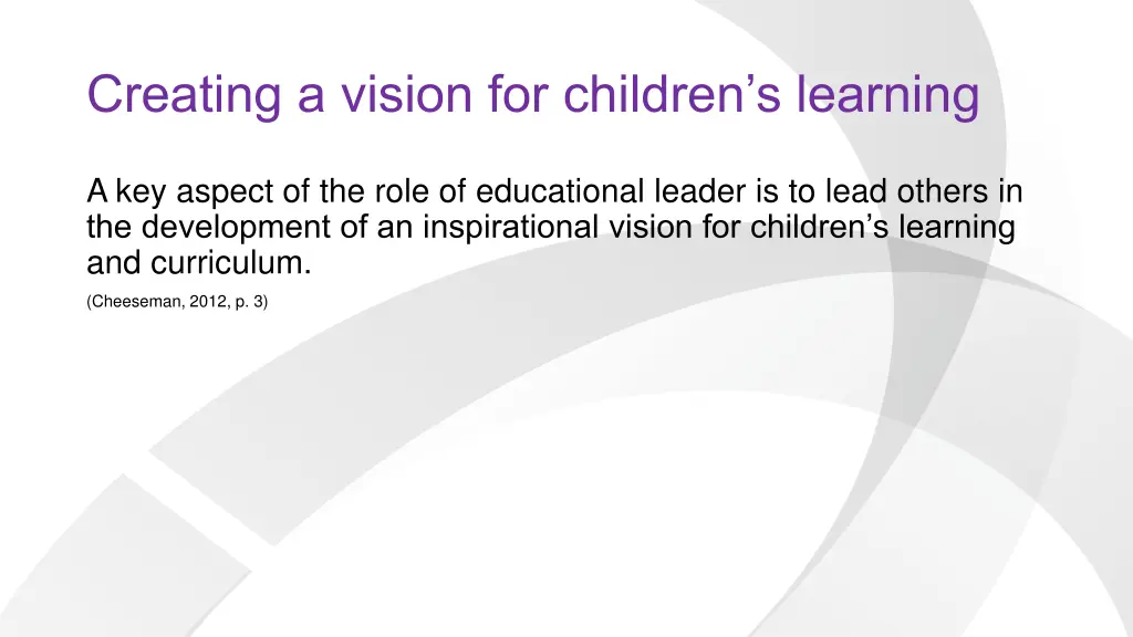 creating a vision for children s learning