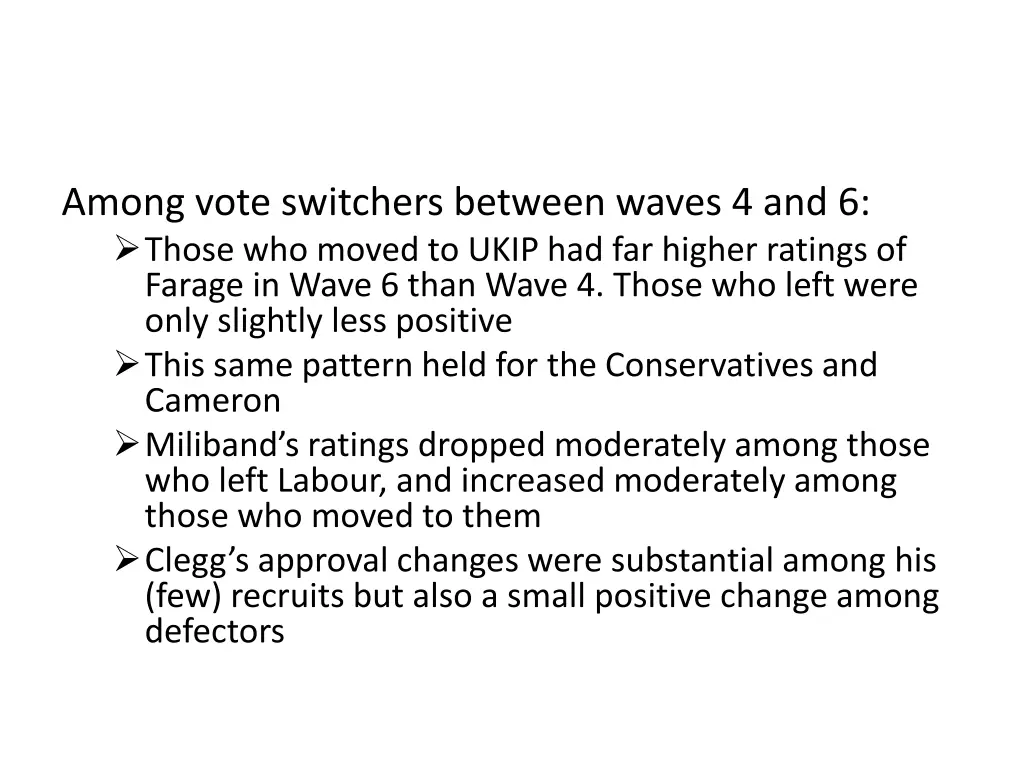 among vote switchers between waves 4 and 6 those