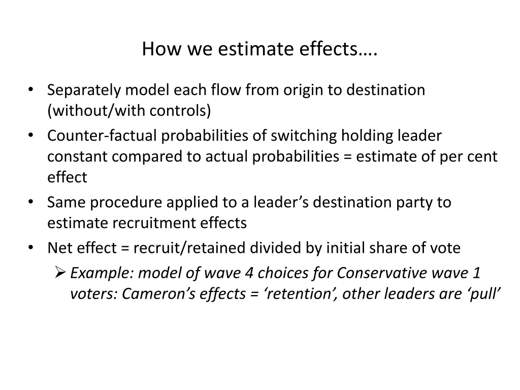 how we estimate effects