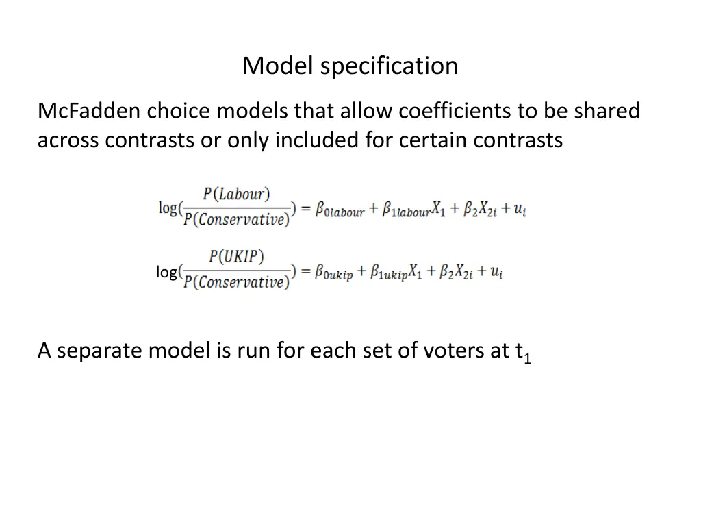 model specification