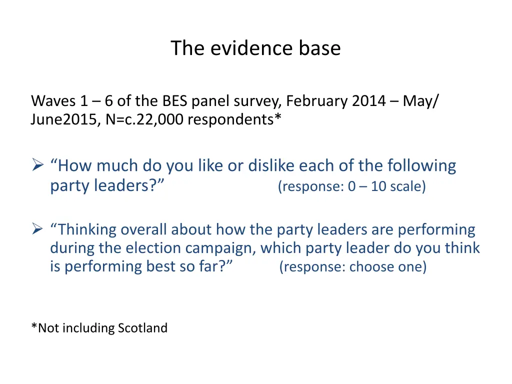 the evidence base 1