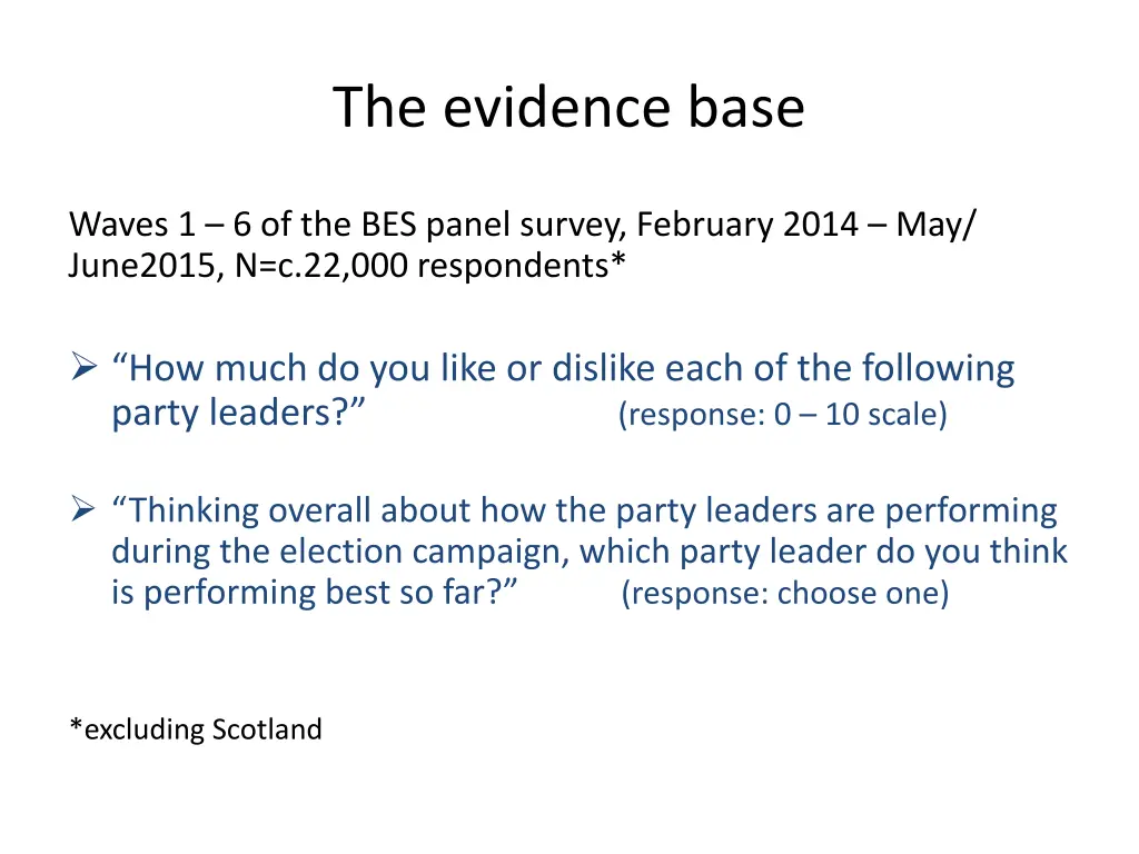 the evidence base