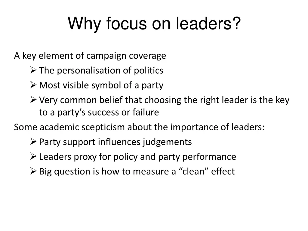 why focus on leaders