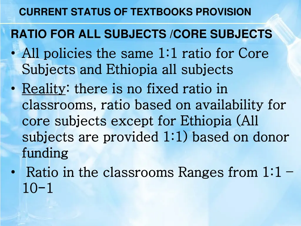 current status of textbooks provision 1