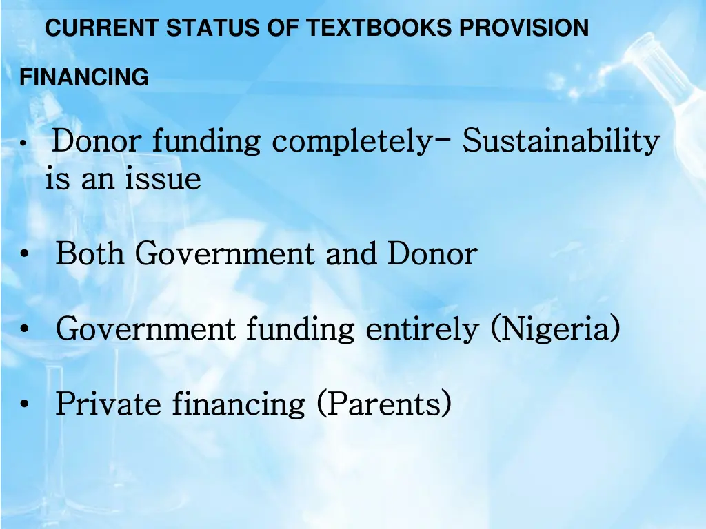 current status of textbooks provision 2