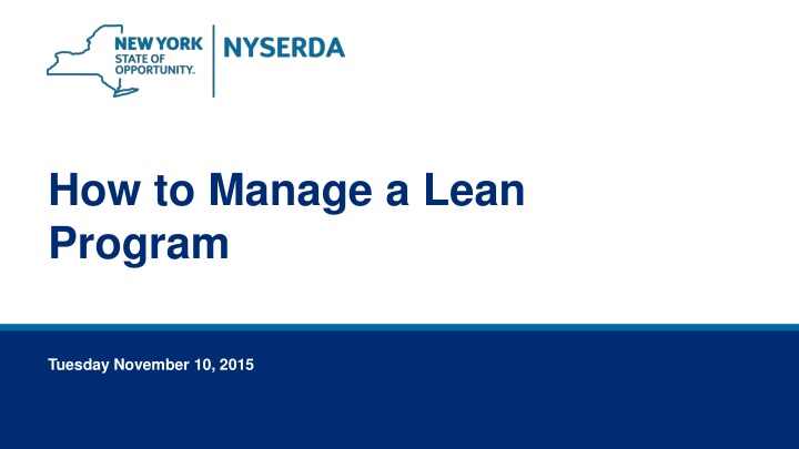 how to manage a lean program