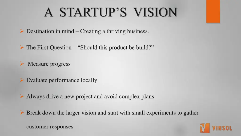 a startup s vision