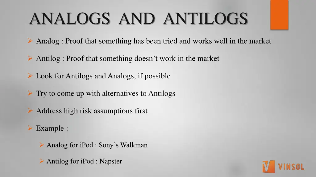 analogs and antilogs