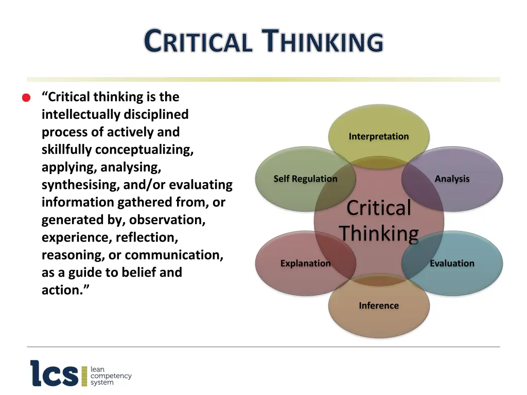 critical thinking is the intellectually