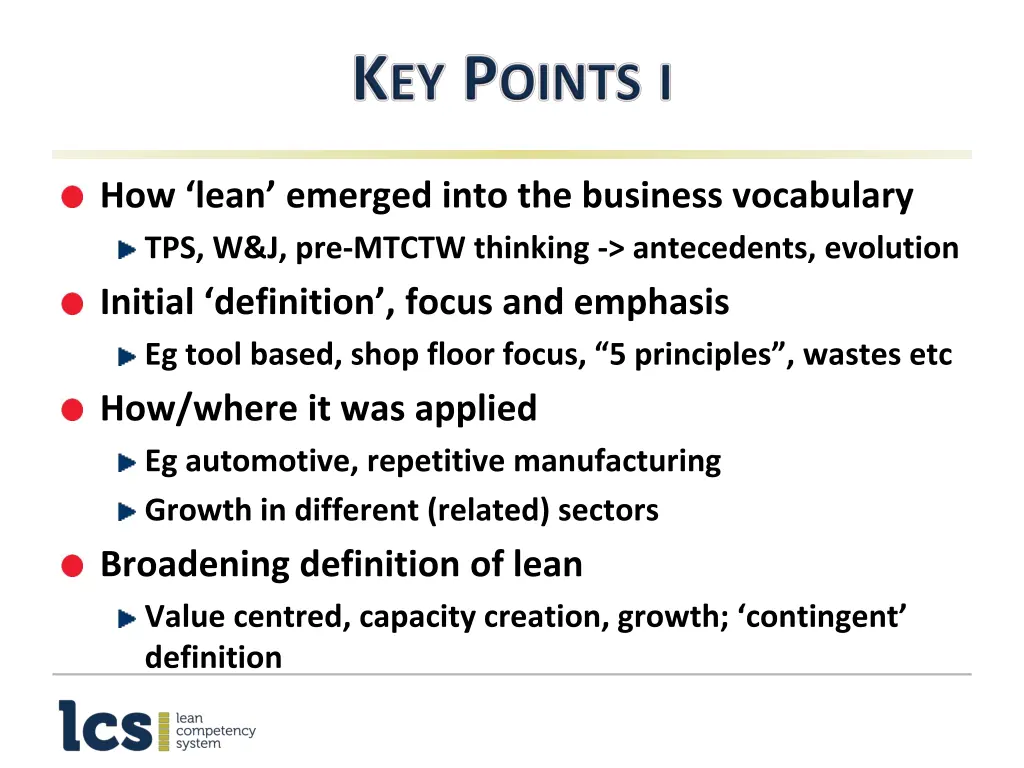 how lean emerged into the business vocabulary