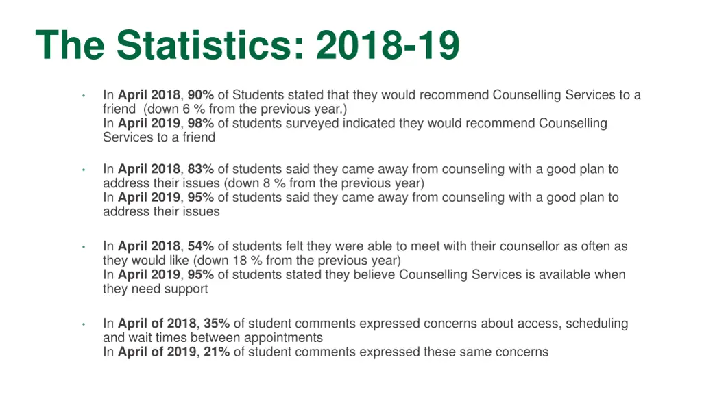 the statistics 2018 19 2