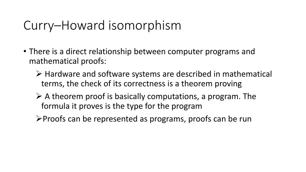 curry howard isomorphism