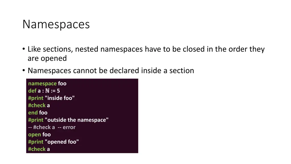 namespaces