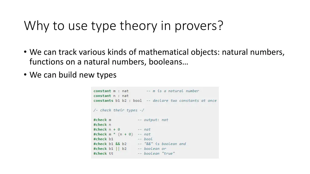 why to use type theory in provers