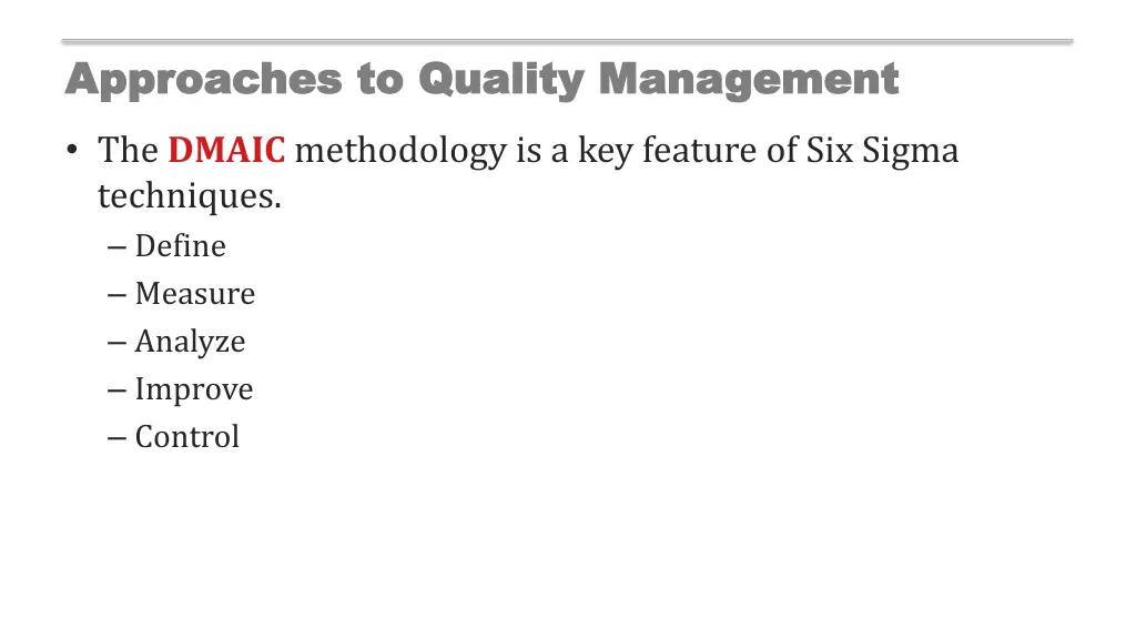 approaches to quality management approaches 2