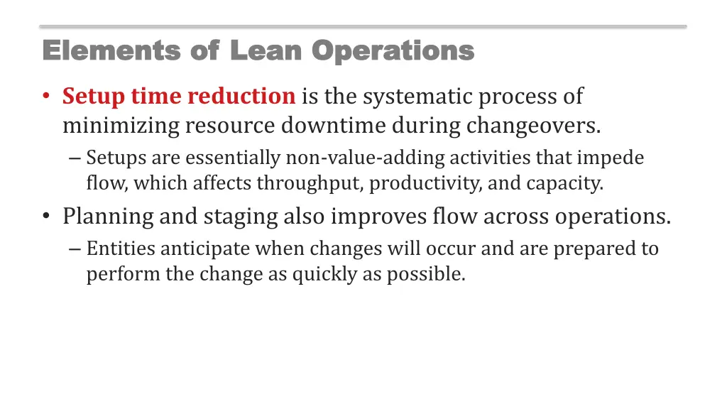 elements of lean operations elements of lean 1