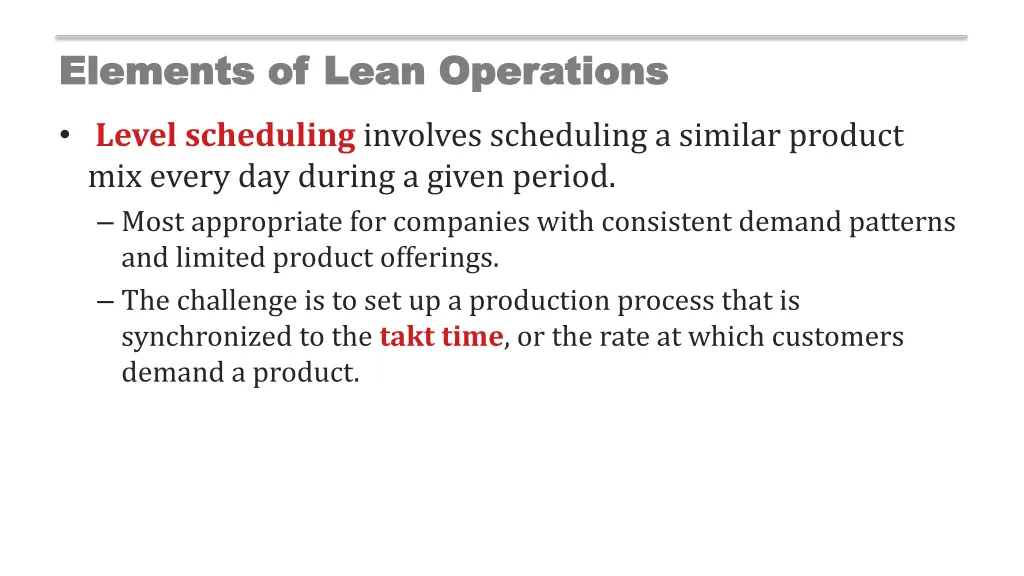 elements of lean operations elements of lean 5