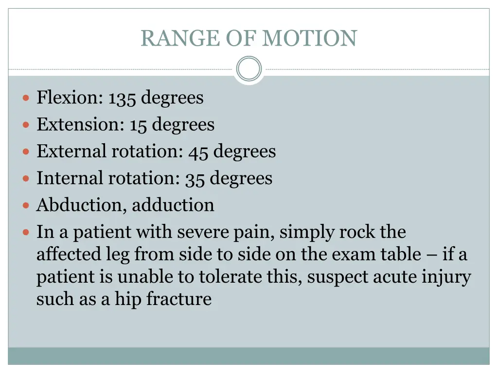 range of motion