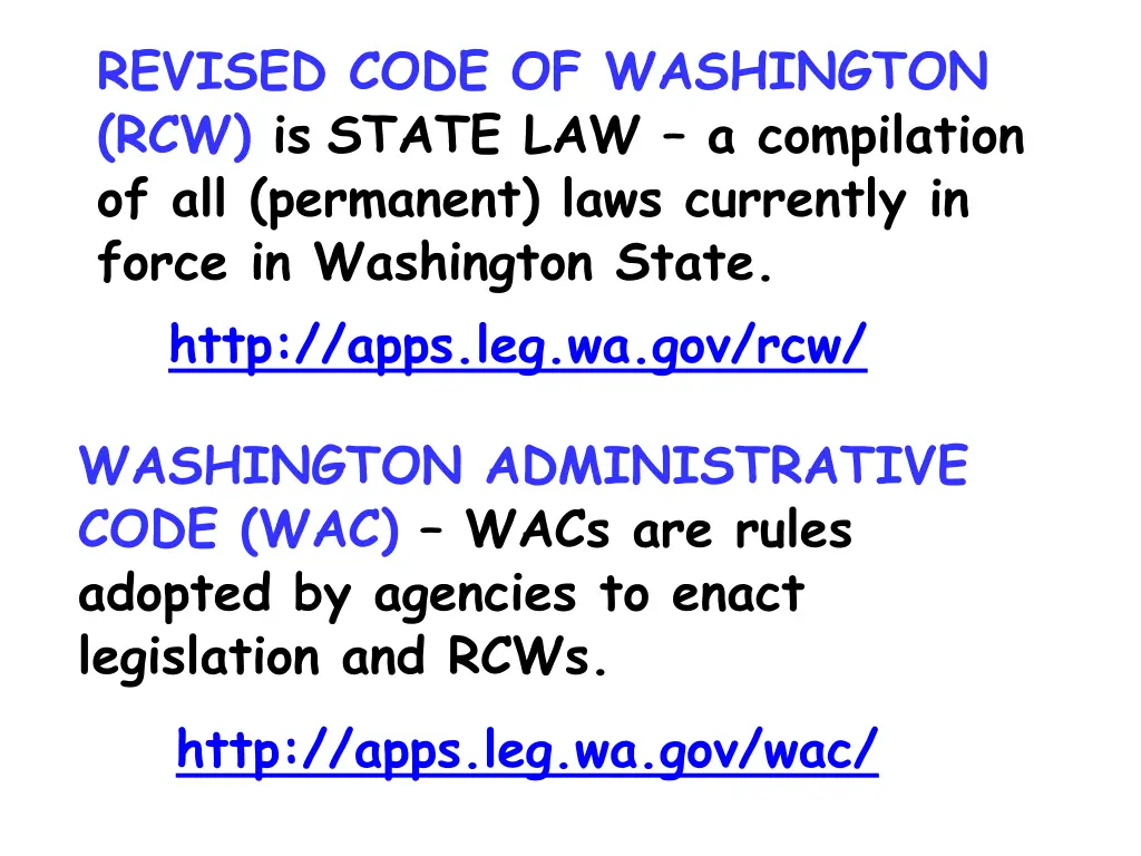 revised code of washington rcw is state