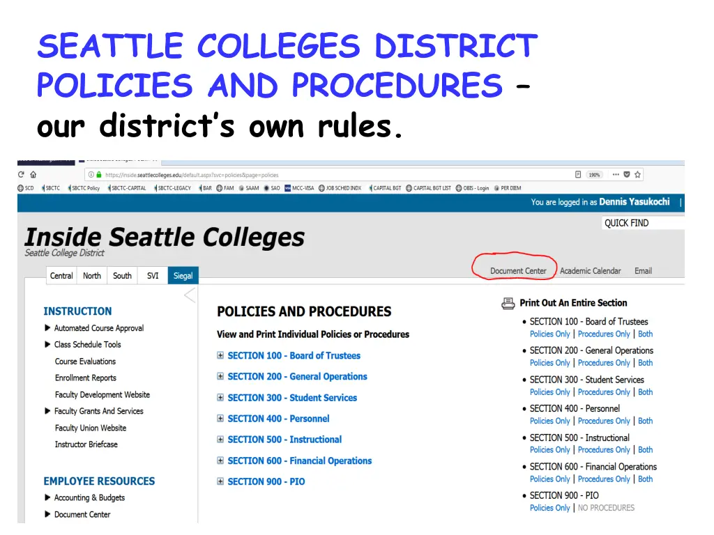 seattle colleges district policies and procedures