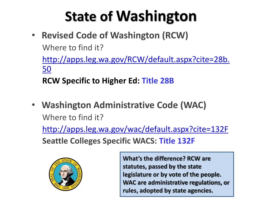 state of washington revised code of washington