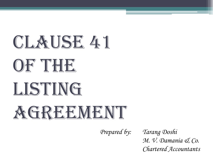 clause 41 of the listing agreement