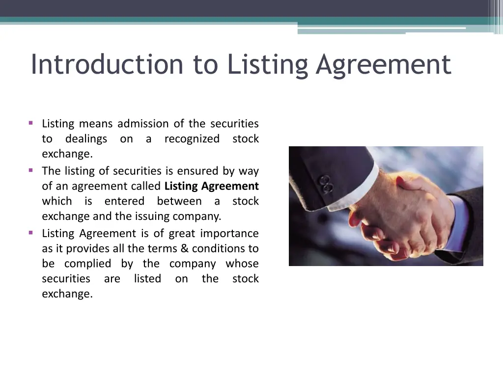 introduction to listing agreement