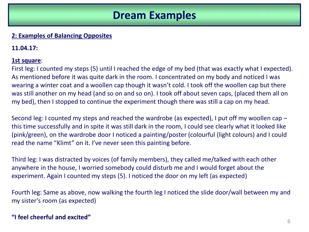 dream examples 1