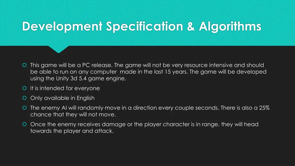 development specification algorithms