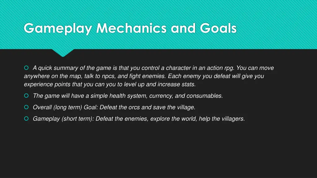 gameplay mechanics and goals