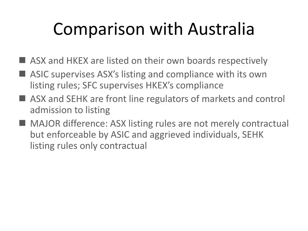 comparison with australia