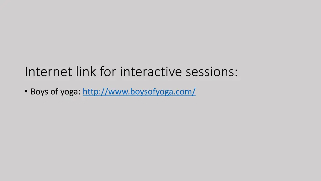 internet link for interactive sessions