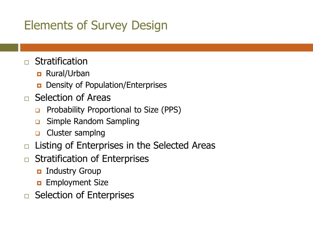 elements of survey design