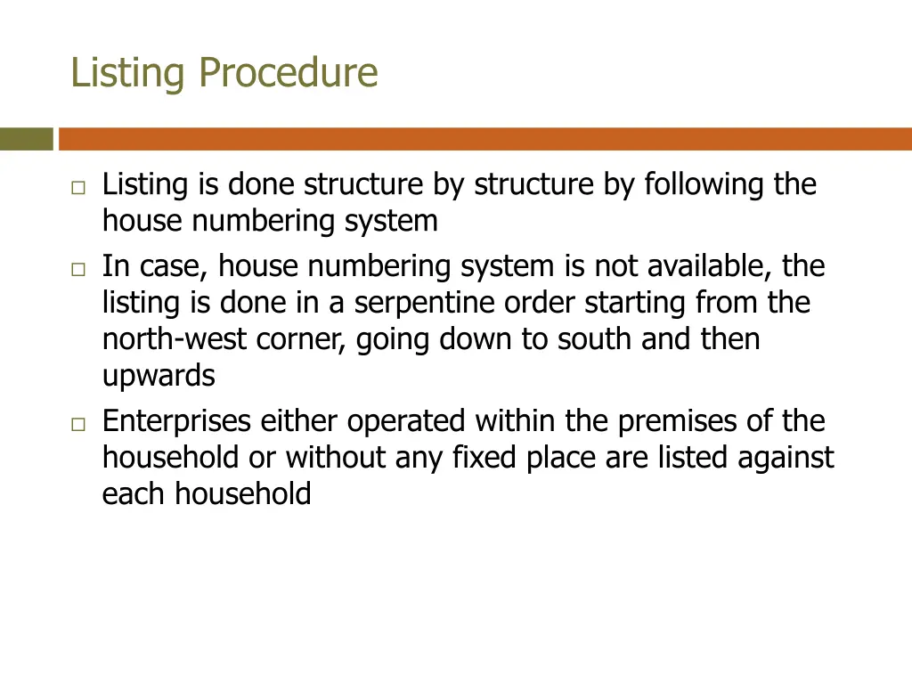 listing procedure