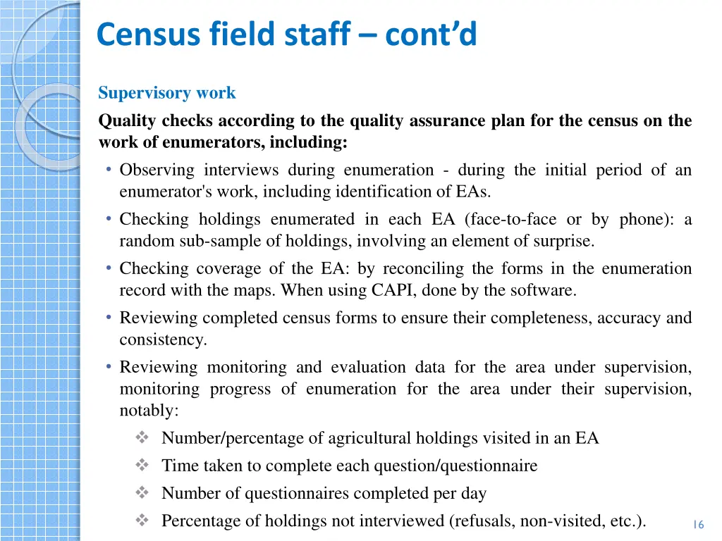 census field staff cont d