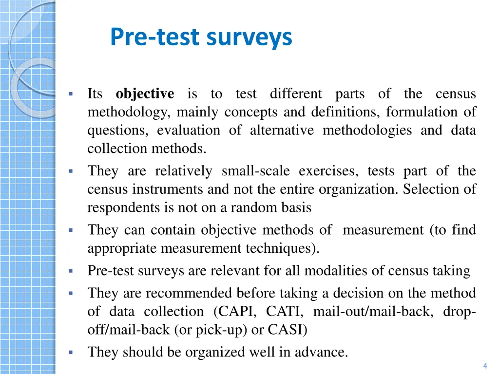 pre test surveys