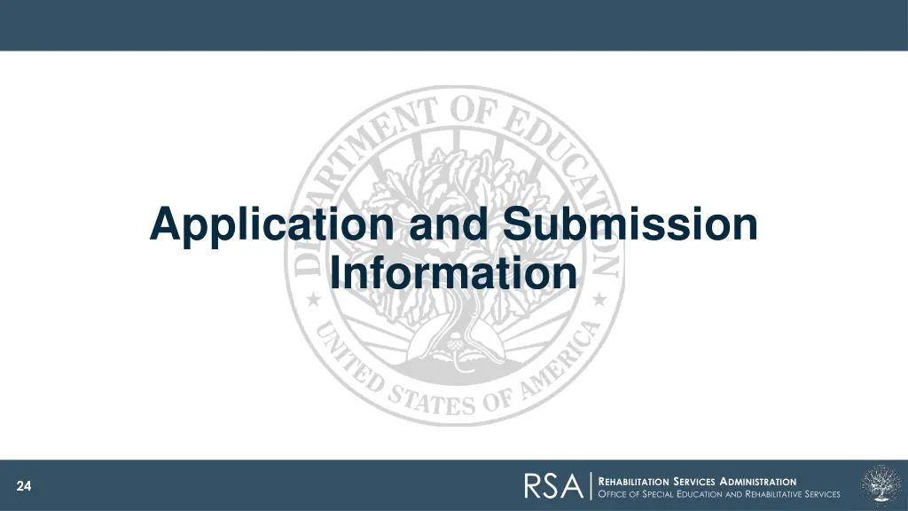 application and submission information