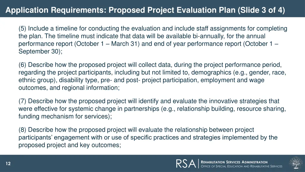 application requirements proposed project 4