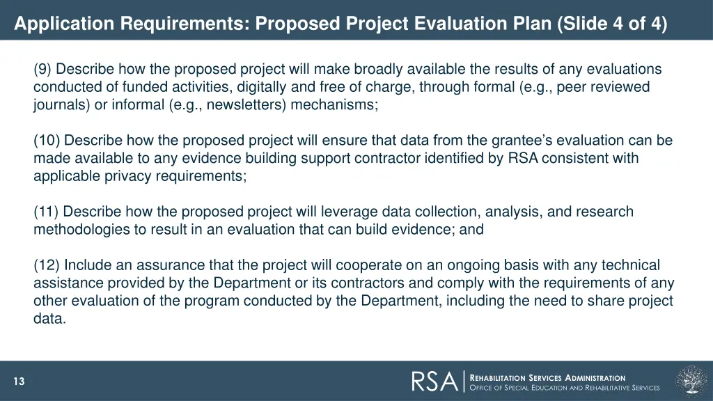 application requirements proposed project 5