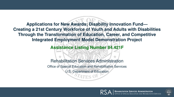 applications for new awards disability innovation