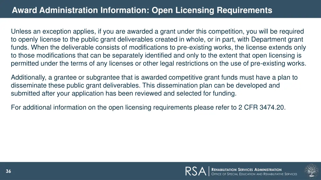 award administration information open licensing