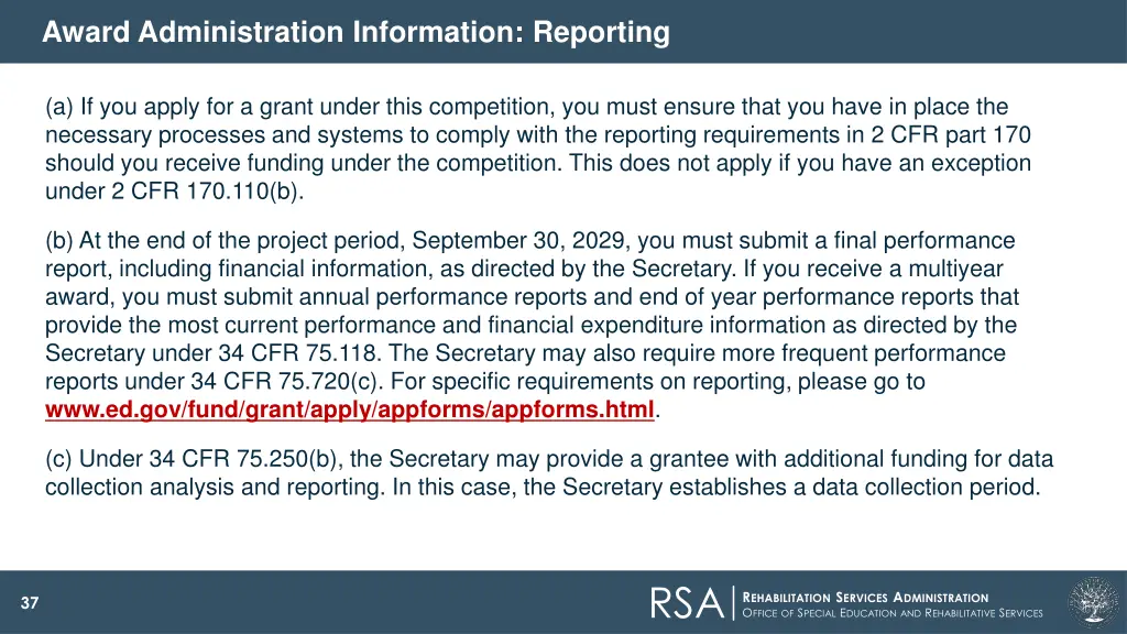 award administration information reporting