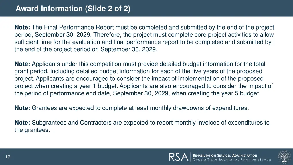 award information slide 2 of 2