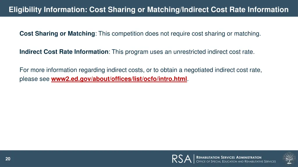 eligibility information cost sharing or matching