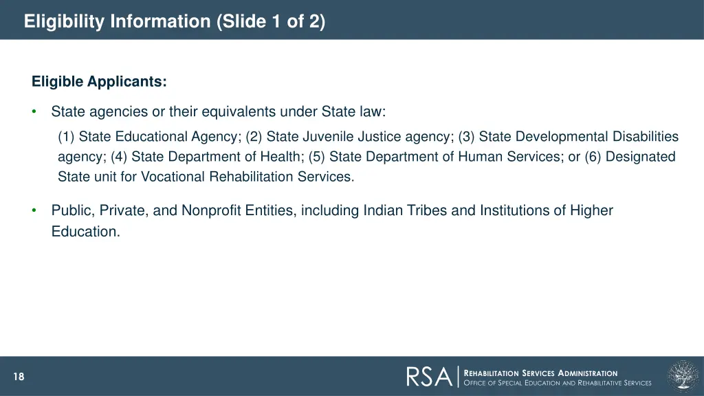 eligibility information slide 1 of 2