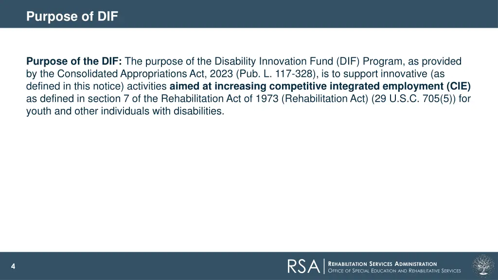 purpose of dif