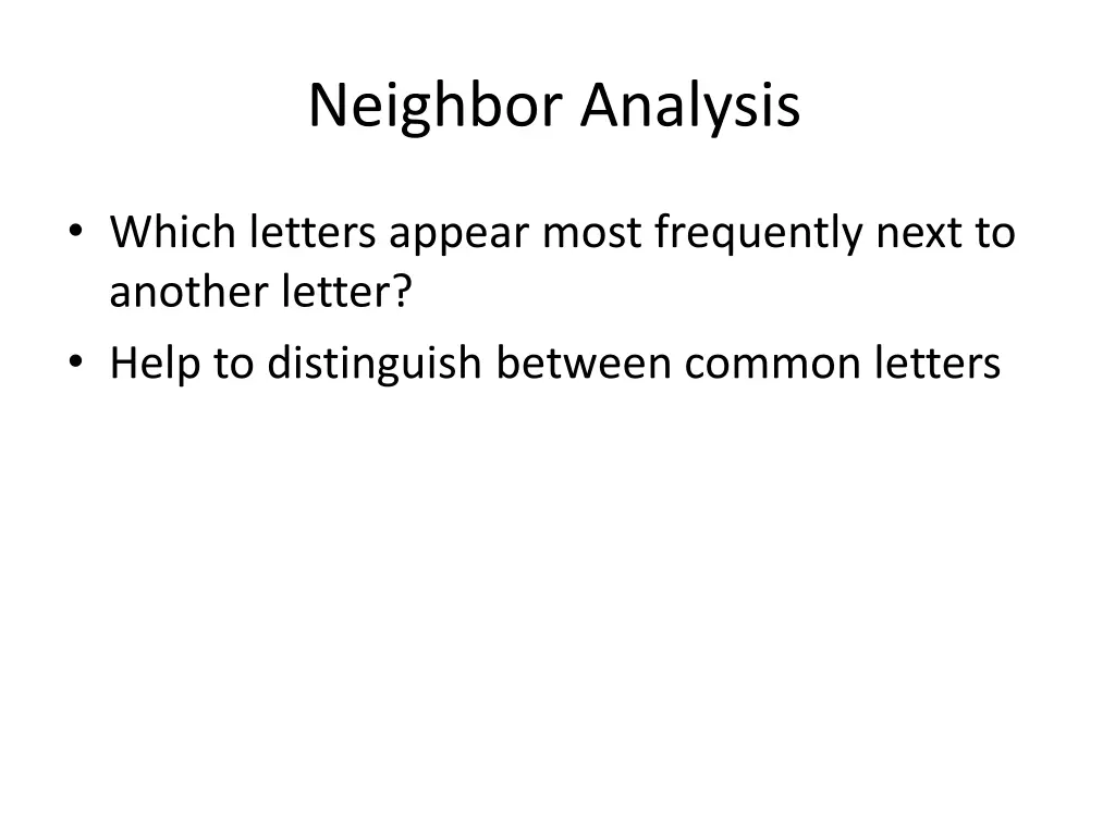 neighbor analysis