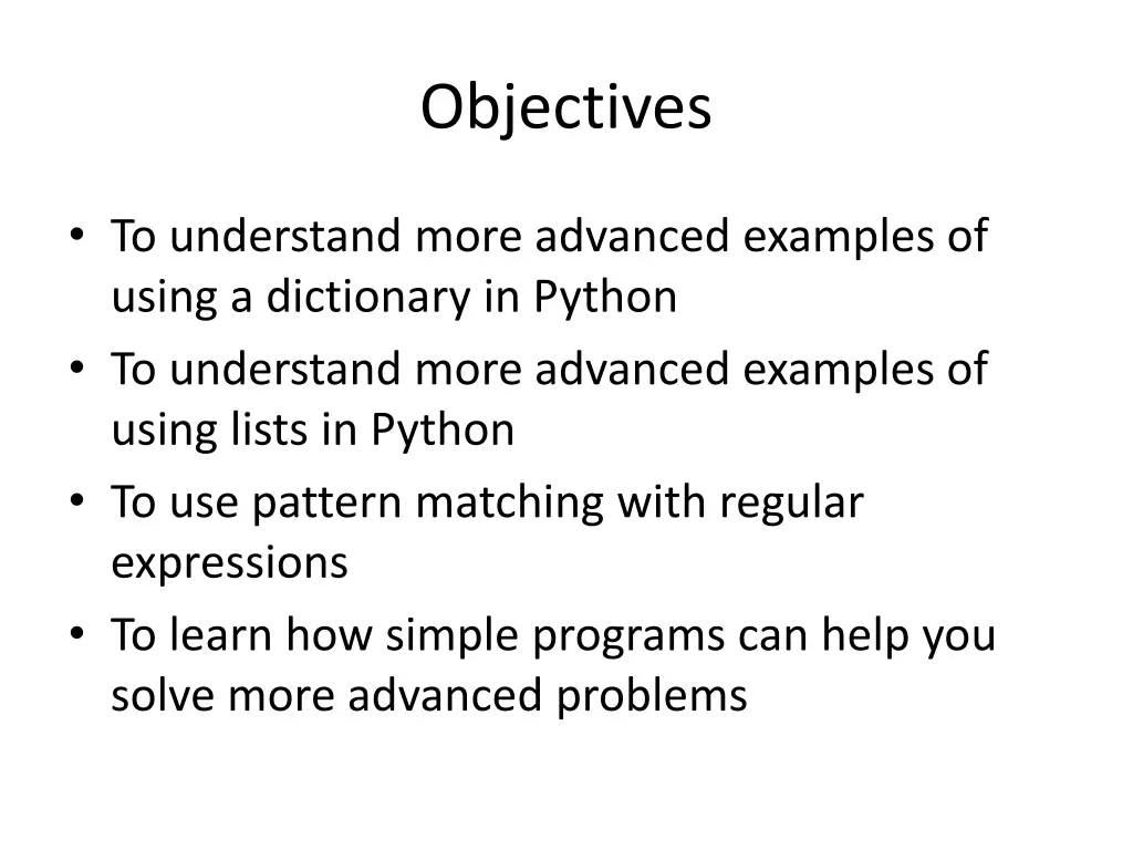 objectives