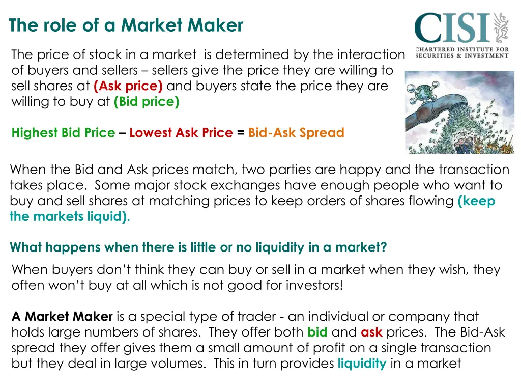 the role of a market maker