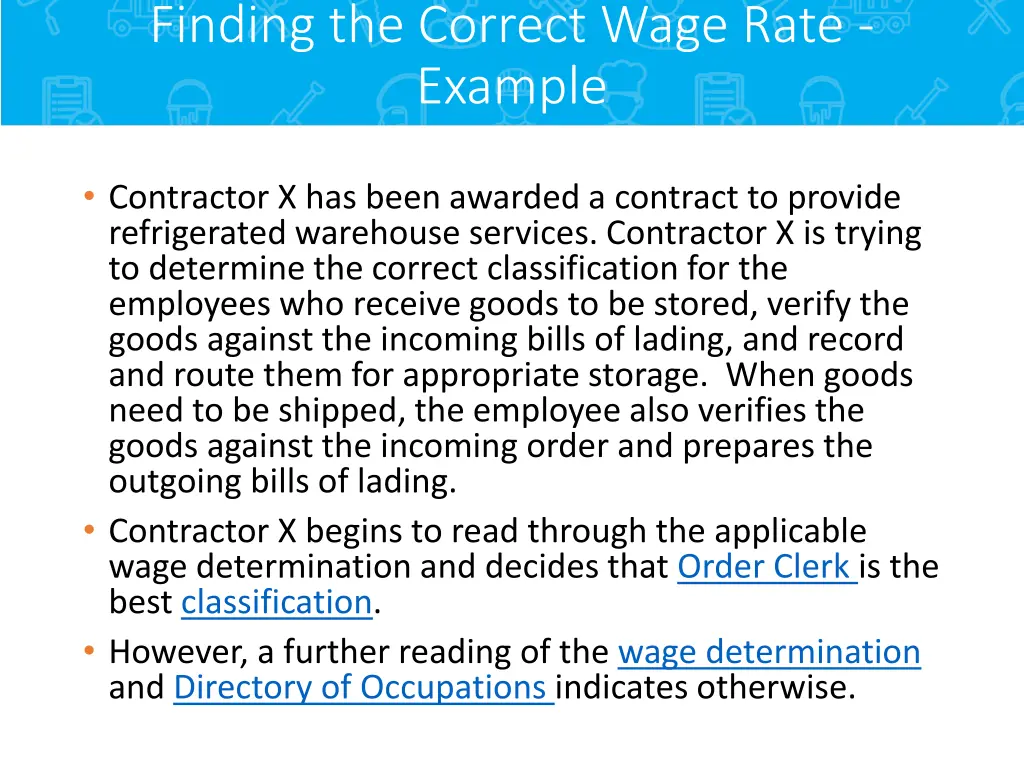 finding the correct wage rate example